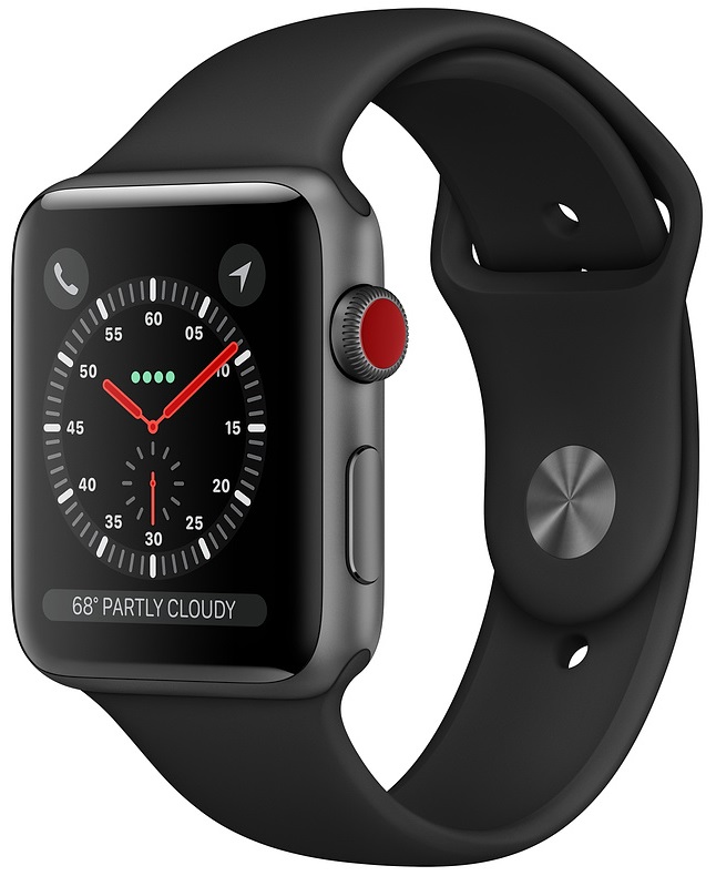 Apple Watch Series 3 GPS + LTE 42mm Space Gray Aluminum w. Gray Sport Band (MTGT2) б/у